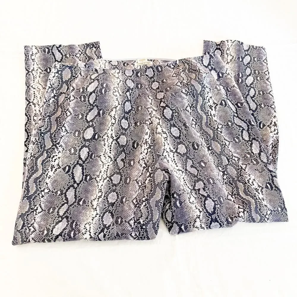 Michael Kors Snakeprint Patterned Straight Leg Pants Size 16